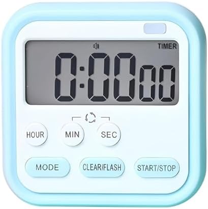 Digital Magnetic Multi-Function Timer Clock with Large LCD Display, Loud Alarm, Retractable Stand, Stopwatch Stand Hanging Hole, Countdown Flashing Light, Dual-Purpose Time Management Clock