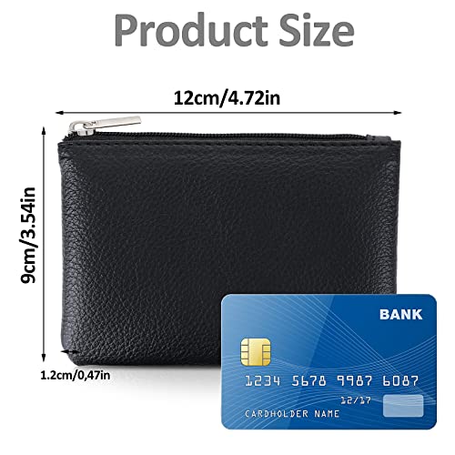 Tiesome Coin Purse, Pu Lychee Pattern Zipper Coin Purse Portable Coin Purse Mini Change Wallet For Women Coin Pocket Mini Money For Women Credit Card Id Key Headset Lipstick (Black) #TOP3