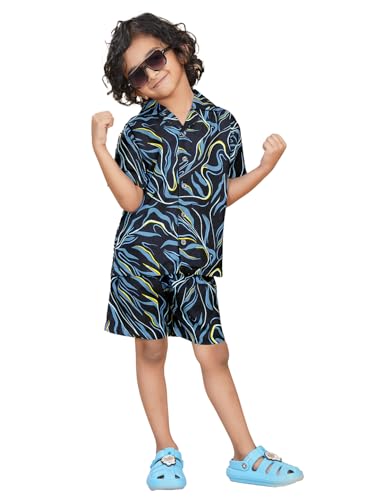 Image of Ninos Dreams Boys Cotton Rayon Coord Set with shorts /Holiday Shirt & Shorts