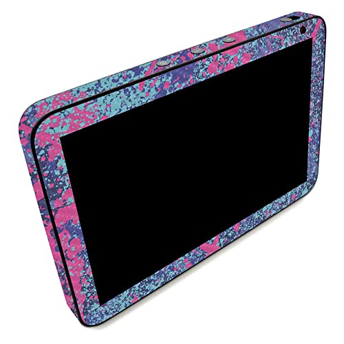 Image of MightySkins Carbon Fiber Skin Compatible with Amazon Echo Show 8 (Gen 2) - Vibrant Splatter | Protective, Durable Textured Carbon Fiber Finish | Easy to Apply