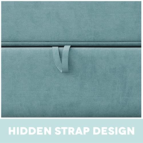 Honbay Reversible Sectional Sofa With Ottomans & Chaises Modular Sofa U Shaped Couch With Storage Seats, Aqua Blue #TOP4