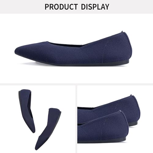 Image of Frank Mully Womens Pointed Toe Flats Knit Dress Shoes Comfort Women Shoes Softable