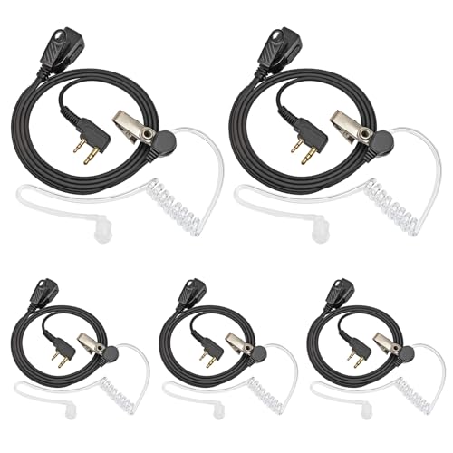 HYS Pinganillo Transparente Tubo Acústico - Auriculares Seguridad compatibles con Retevis Baofeng UV-5R BF-888S Kenwood Walkie Talkie (5 Pcs)
