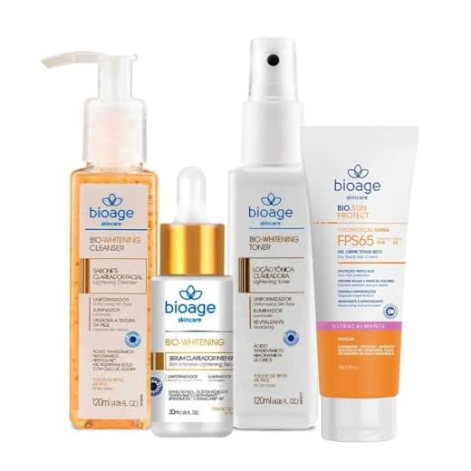 Sabonete Facial + Tonico + Serum Clareador + Protetor Solar Ultracalmante Fps65 Kit Clareador - Bioage