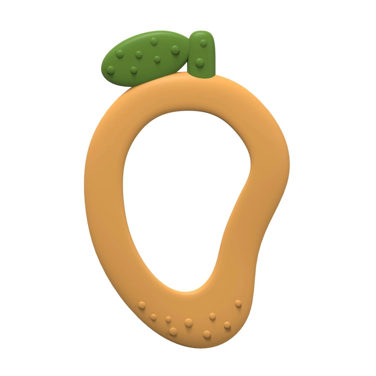 Mango Fruit Shape Soft Silicone Teether for 3-6 Months BPA Free Silicone Soothing Teether-image-1