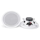 Pyle Pair Flush 8” Mount In-wall In-ceiling 2-Way Home Speaker System Spring Loaded Quick Connections Dual Polypropylene Cone Polymer Tweeter Stereo Sound 250 Watts (PDIC1681RD)