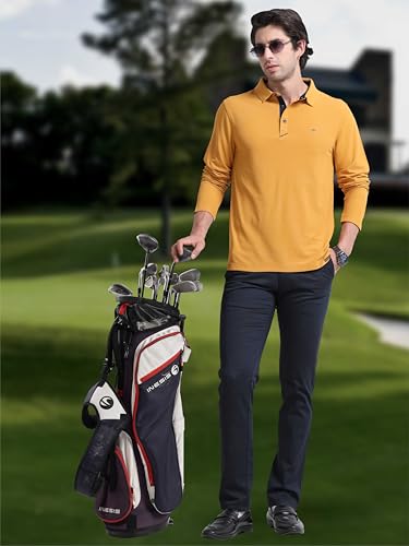 Image of STELLERS Men's Full Sleeve Polo T-Shirt | Feather Touch Feel | Odour Resistant | Wrinkle Free | Quick Dry | Stretchable | Lightweight | Anti-Static | UV Resistance | Anti-Microbial
