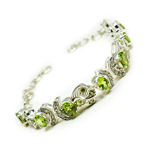 Bracelet indien en péridot naturel et argent fait main pour femme