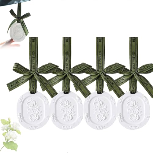 GINTBN 4Pcs Clay Disk Essential Oil Plaster Passive Essential Oil Diffuser Floral Fragrance Car Essential Oil Diffuser for Cars Armoire Room Office Bathroom Improves Sleep