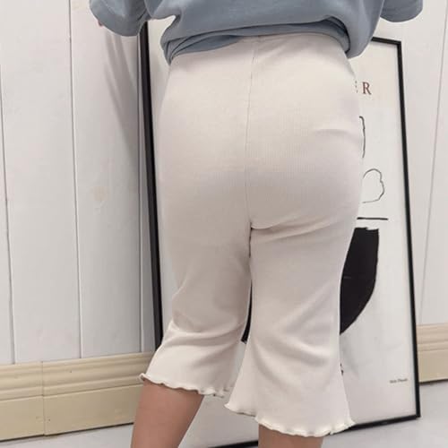 Girls' Capris Leggings Summer Slit Flared Pants Children's Small Flower Flared Pants Slim Fit Six-Point Shorts4