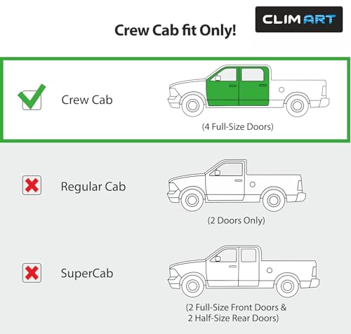 Image of CLIM ART in-Channel Incredibly Durable Rain Guards Compatible with F250 to F550 Super Duty 2017-2022 Crew Cab, Original Window Deflectors, Vent Window Visors, Vent Deflector, 4 pcs.- 617198