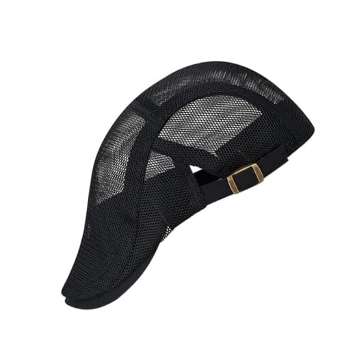 Housoutil Boina de Malla Negra para Hombre, Gorra Transpirable de Poliéster Diseño Cómodo y Ajustable, Adecuado para Trabajo al Aire Libre y Paseo en Verano