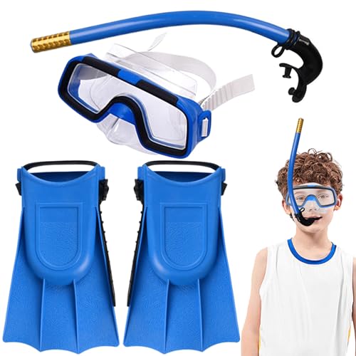 Set de snorkel para niños de alta transparencia con aletas antideslizantes ergonómicas 1