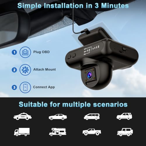 4G LTE Dash Cam with Live View,2K+1080P Front-Inside Car Camera SD/Cloud - image 8