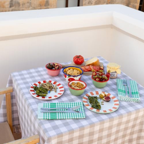 Talking Tables Bon Appetit Handgefertigtes Emaille-Teller mit Oliven-Design langlebig leicht perfekt für Outdoor-Dining Picknick Camping und Strand stilvolles Sommergeschirr spülmaschinenfest 20 cm