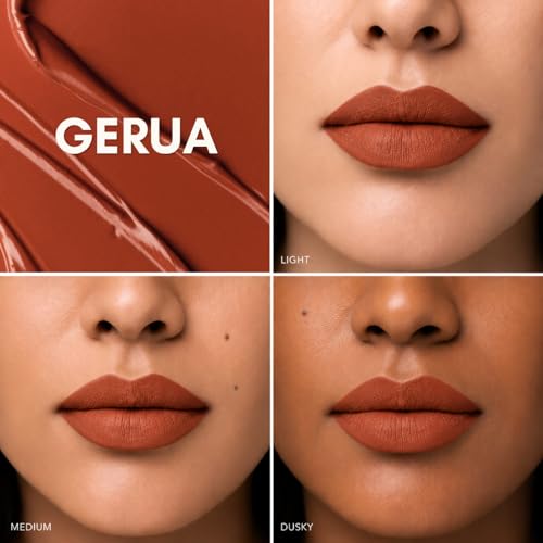Image of Liquid Matte Lipstick - Gerua, Rust Caramel Brown | Food-Proof, Transfer-Proof, Lightweight | Lasts Up to 8 Hours | 5 ml