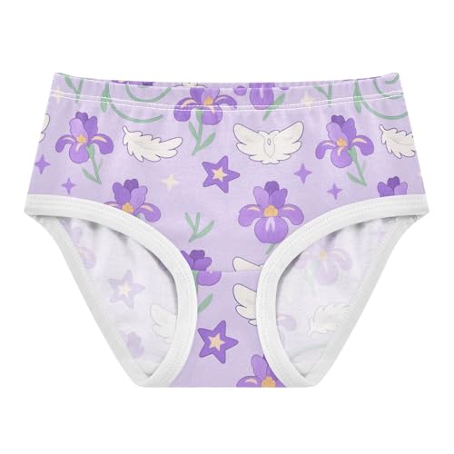Girls' Underwear Flowers Floral Feather Purple Toddle Brief Panties 2-8 Years 20300567