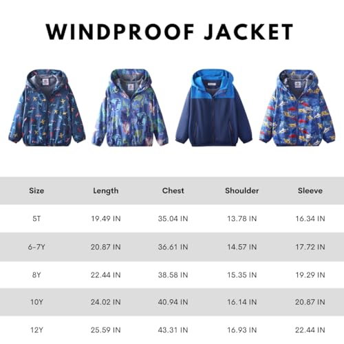 WELAKEN Lightweight Jacket for Boys Kids & Toddler II Girls' Print Water-resistant Jacket - Image 4