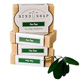 Bend Soap Company Tea Tree Goat Milk Soap - All Natural, Paraben and GMO Free - Handmade in USA - Soothe Cracked Skin, Relax and Exfoliate - Overall Dry Skin Relief (Tea Tree, 4 Pack of 4.5oz)