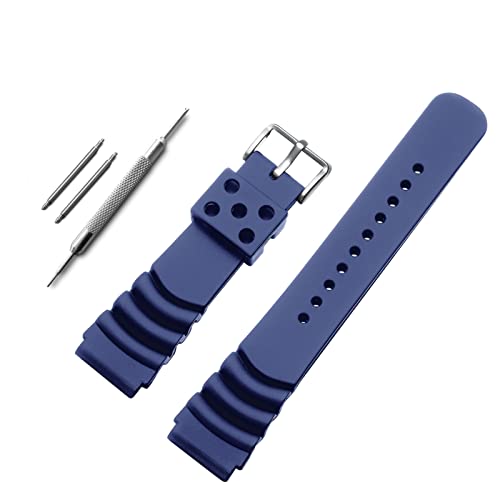 ADDIESDIVE Correa de caucho azul de liberación rápida de 22 mm para relojes de buceo para hombres