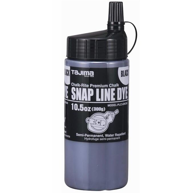 6 Pack Tajima PLC3-BK300 Chalk-Rite Black Water Repellent Chalk