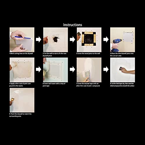 Drywall Repair Kit (12"X12"X5/8"), Dry Wall Patch Kits For Large Holes #TOP1