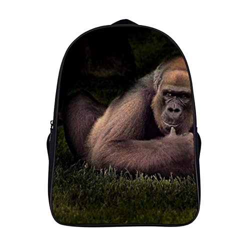 Sac à dos 3D Cool motif gorille pour le collège et les sorties