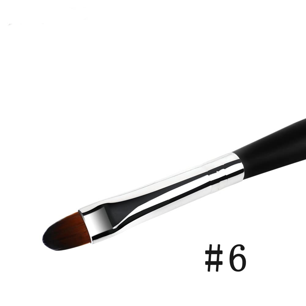 Żel do zdobienia paznokci pędzel do malowania owalny nylon czarny drewniany uchwyt manicure narzędzie DIY,