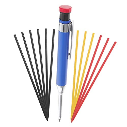 WATIIFUFU 大工用シャープペンシル 芯対応 深マーキング用建築工具 属製ボディ 詰め替え可能 木材 属 ガラスなど多素材対応 クリップ付き