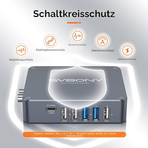 Svbony SV241 PRO Teleskop Power Management Box für Erwachsene, Zubehör für astronomische Teleskope, USB3.0+DC Fotografie Astronomie Stromversorgung Controller Adapter, für Deep Sky Fotografie