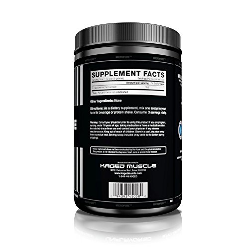 Kaged Muscle, L-Glutamine Powder 500 Gram, Vegan, Support Muscle Recovery, Post Workout, Glutamine, Banned-Substance Free, Unflavored, 100 Servings #TOP2