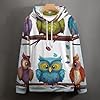 KLJHNVBM Unisex Hooded Sweatshirt Oversized Pullover Hoodie with Pocket Owls Birds Hoodie Casual Streetwear, Style, S #5