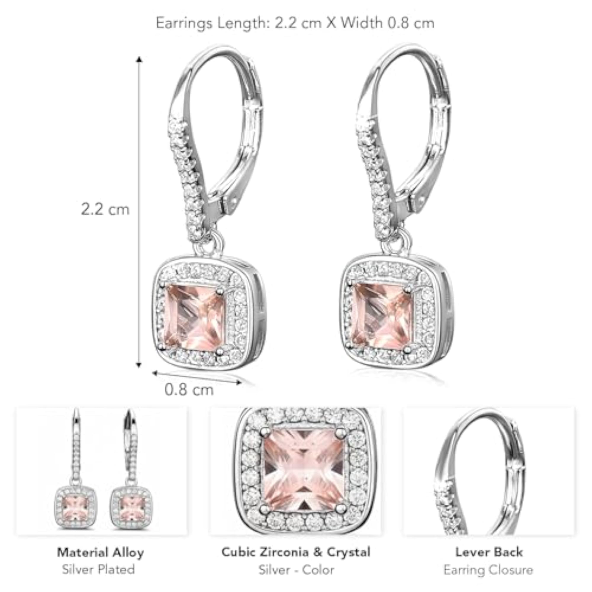 Women's Silver Plated CZ & Crystal Hoop Drop Earrings