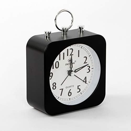 Muellery Alarm Square Desk Table Clock Wake You Up Silent Working Perfect for Bedroom Office Black TPCA78769