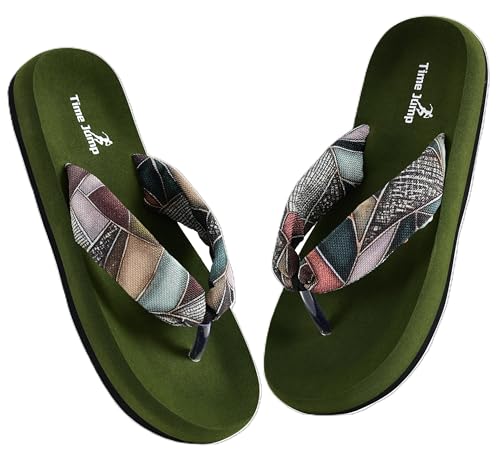 Image of Women's Geometric Print Flip Flops, Memory Foam Footbed, Comfort Slipper