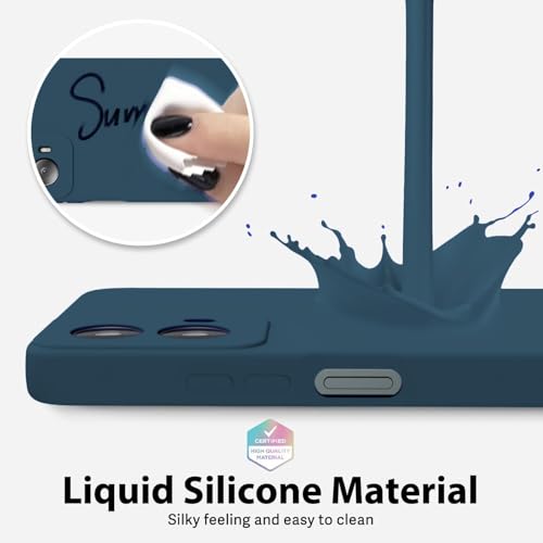 Image of DIZORO Microfiber Candy Case for Motorola Edge 50 Fusion 5G / Motorola G96 5G Smooth Touch Cushion Liquid Soft Silicone Gel Rubber Phone Cases Non-Slip Full Body Protective Shockproof Back Cover -Blue