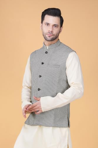 Image of Vastraa Fusion Men's Pure Wool Export-Quality Indian Traditional Nehru Jacket /Woolen Jacket For Men