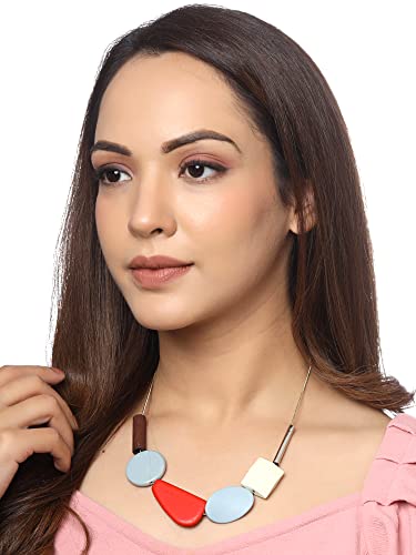 Image of Yellow Chimes Necklace for Women and Girls Fashion Choker Necklace for Women Western | Geometric Statement Style Choker Necklace | Birthday Gift for Girls & Women Anniversary Gift for Wife