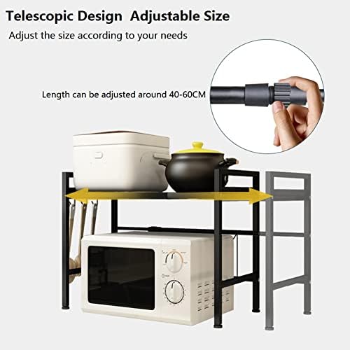 Redwestmelon Microwave Oven Rack Adjustable Rice Cooker Shelf Stand Kitchen Countertop Storage Organiser Holder Free Standing Expandable Spice Rack