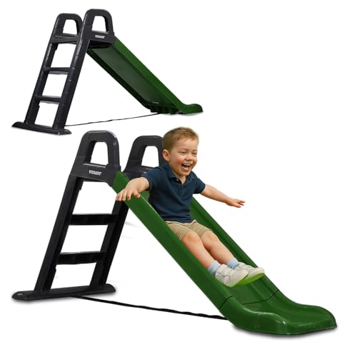 JAMARA 460354 - Fendt Rutsche - aus robustem Kunststoff, Rutschauslauf für sanfte Landungen, breite Stufen und Sicherheitsgriffe, Stabilisierungsgurt, grün