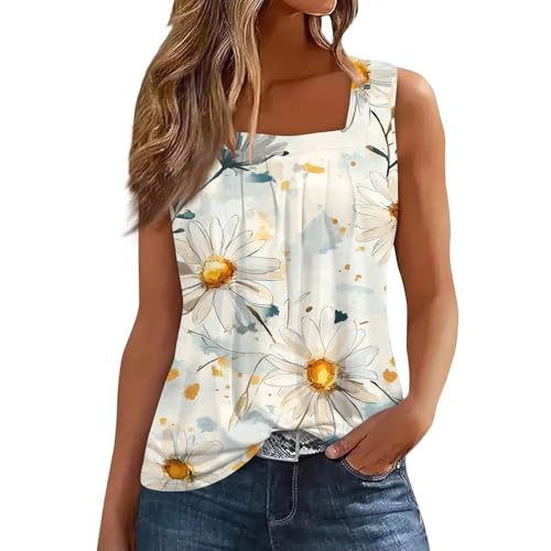 Spring Summer Plus Size Dressy Tank Tops for Women 2025 Womens Workout Floral Boho Beach Sleeveless Shirts Blouses