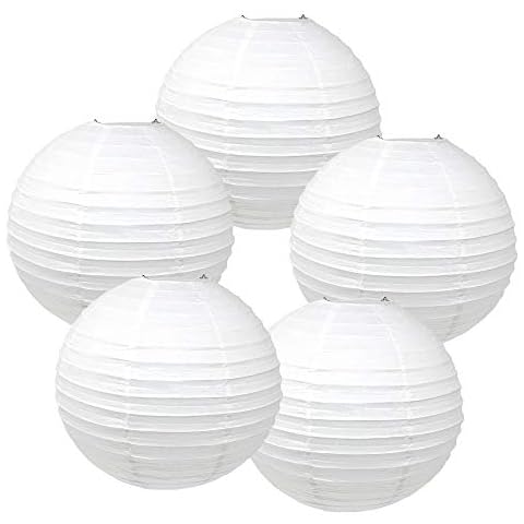 Just Artifacts Paper Lanterns (Set Of 5) 8inch White Cover