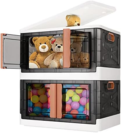 2-pack*13.2Gal Collapsible Storage Bins Folding Storage Box Plastic Drawer Organizer Stackable Shelf Baskets Cloth Closet Containers Bin Cubes (13.2 Gal - 2 Pack)