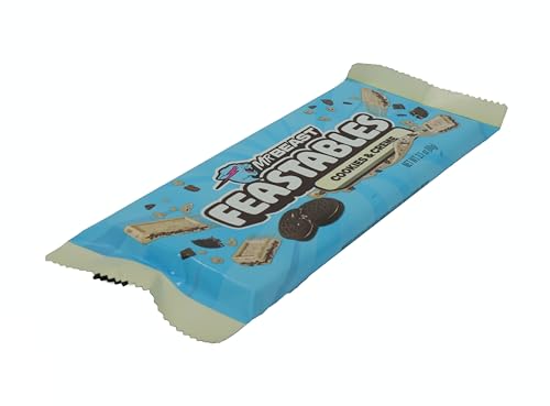 MR BEAST Feastables Cookies & Crème Chocolate Bar 60g – Smooth Milk Chocolate with Crunchy Cookie Bits – Fun Snack with Clean Ingredients – No Artificial Flavors