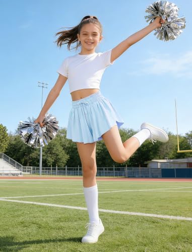 Image of EXARUS Girls Butterfly Shorts Athletic Flowy Cheer Dance Skorts Teen