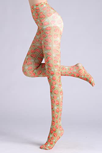 Image of Sahabowi Women Tights, Sheer High Waist Pantyhose, Vintage Control Top Stockings, Siwa opaque print1