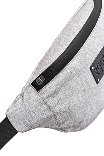 Image of Unisex Waist Pack Travel Handy Hiking Zip Pouch Elegant Style Document Money Phone Belt Sport Bag Bum Bag for Men and Women Nylon Adjustable Strap (Rhino Gray)