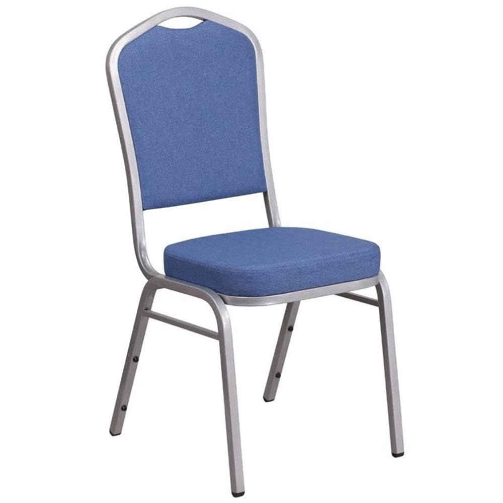 Flash Furniture Blue Fabric/Silver Frame / Set of 1 / Contemporary Stacking Chairs