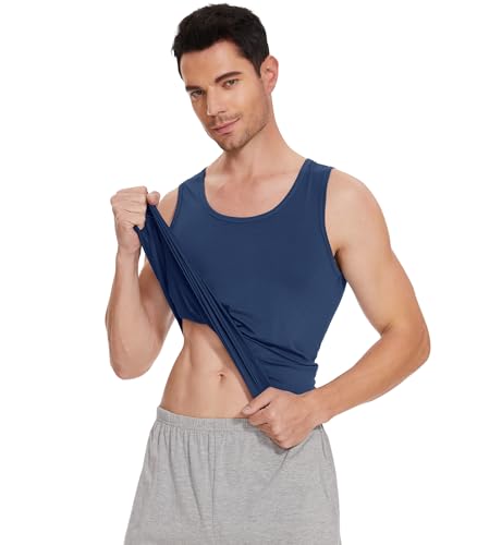 WiWi Viscose from Bamboo Men's Tank T-Shirt Soft Crewneck Undershirts Moisture Wicking Sleeveless Tanks Undershirt S-XXL3