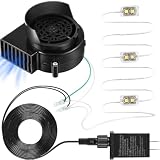 Inflatable Fan Replacement Christmas Inflatable Replacement Fan Blower 12V 1.2A with 3 LED Lights and 12V 1.5A Adapter Blower for HalloweenHoliday Party Indoor Outdoor